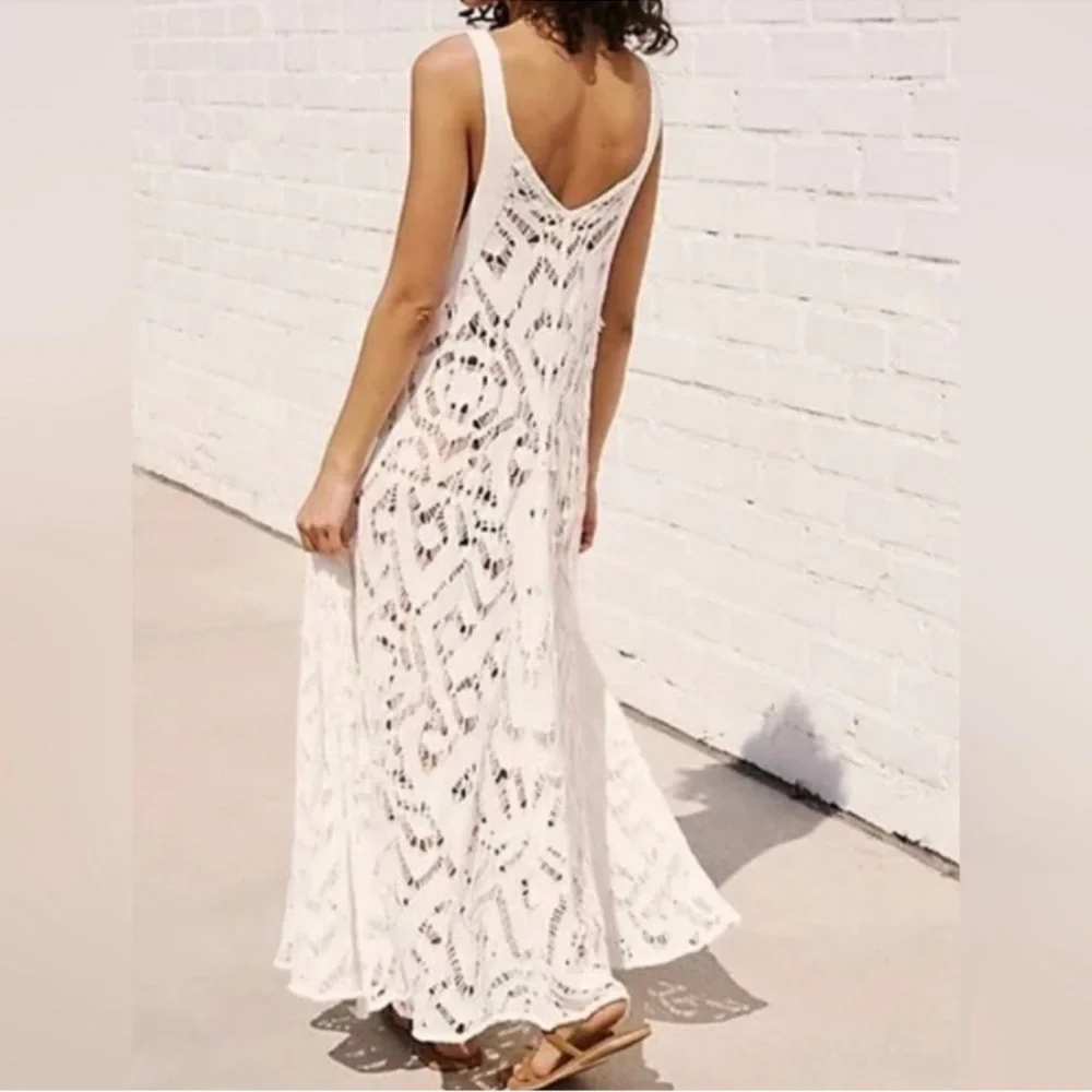 Free People Bianca Fauxchet Midi Beach Dress Coverup - Picture 2 of 15
